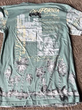 California Palm Graphic Tee - Seafoam Green